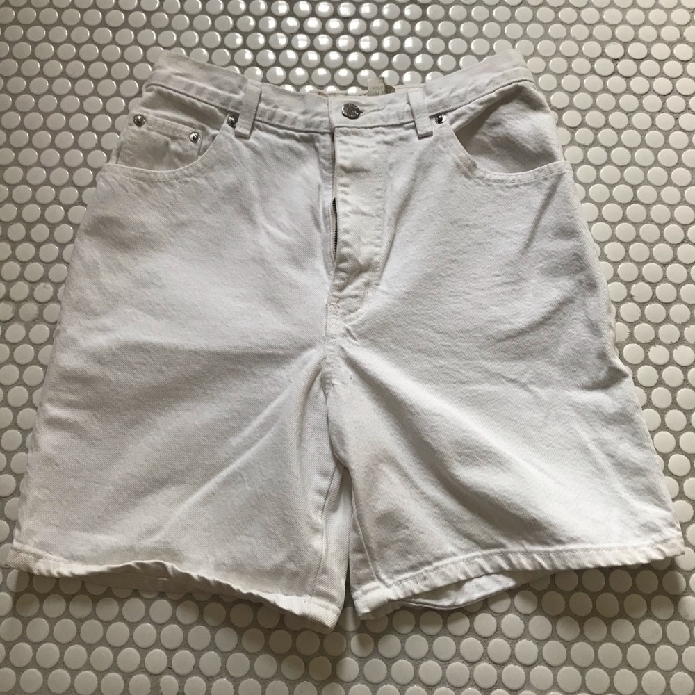 Vintage High Waisted White Denim Shorts 9